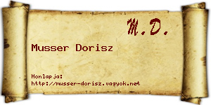 Musser Dorisz névjegykártya